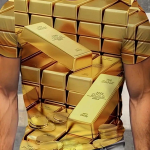 Gold Bar Print T-Shirt