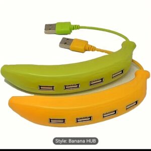 Banana 4 Port USB Splitter for Laptop Printer, Console, etc