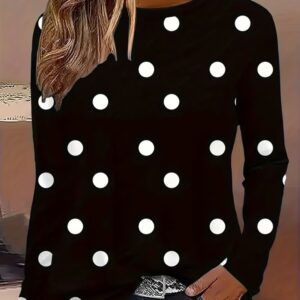Polka Dot Women's Round Neck