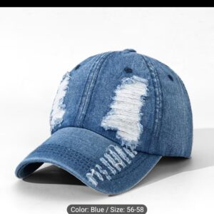 Torn baseball hat
