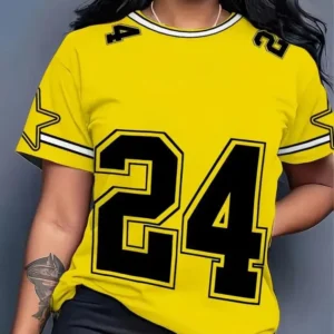 Womens retro jersey neck loose fit