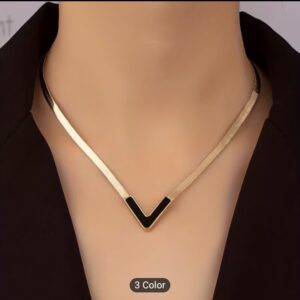 Copper zv shape pendant necklace