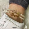 Custom names pearl beads design anklet bracelet
