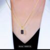 Elegant black stone golden chain necklace