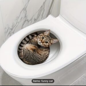 Funny toilet cat sticker