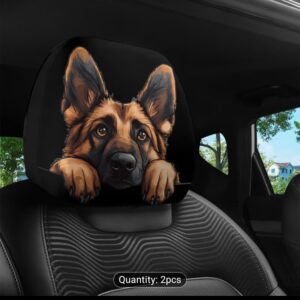 German shepherd car headrest covers
