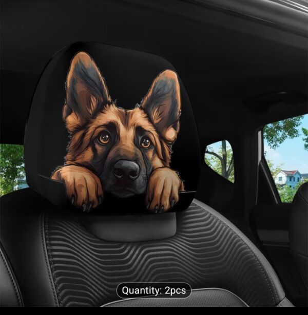 German shepherd car headrest covers