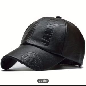 PU leather finish baseball hat with jamo lettering