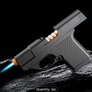 Pistol shaped cigarette holder cum lighter