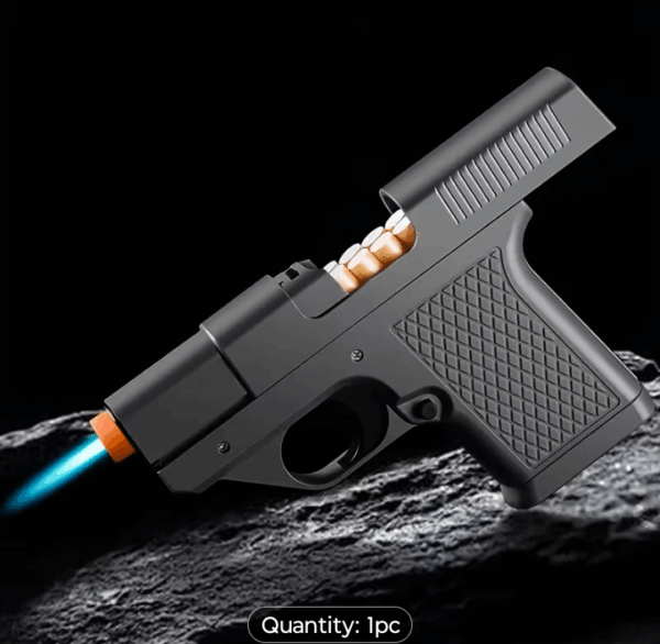 Pistol shaped cigarette holder cum lighter