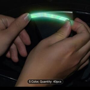 Tire adhesive glow strips
