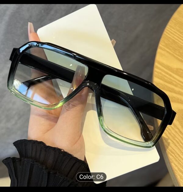 Retro square large frame glasses