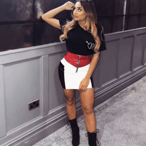 A shaped Pu skirt retro style