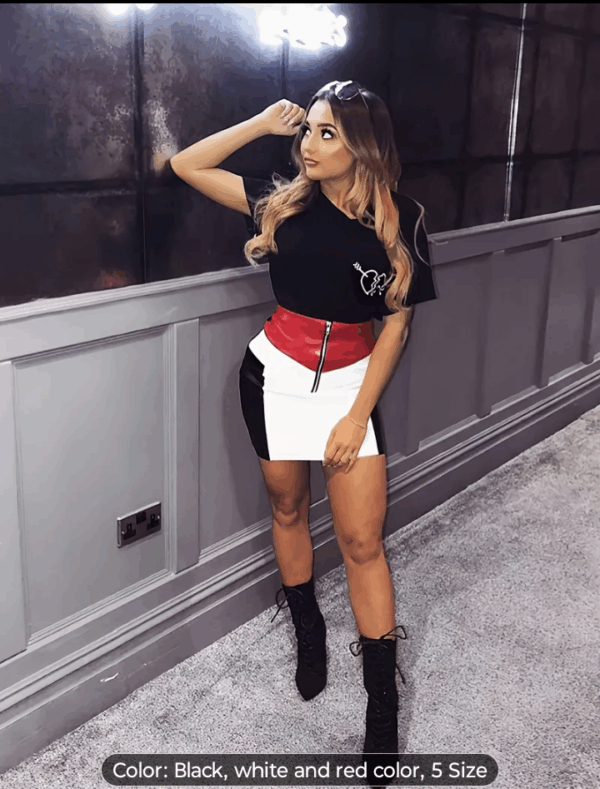A shaped Pu skirt retro style