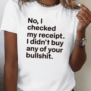 Receipt t-shirt for women