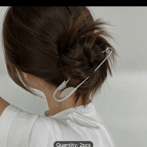 Giant safety pin design hair clip.
