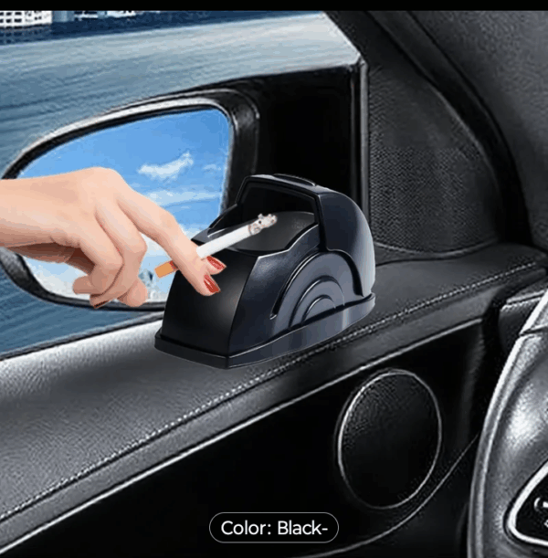 Car ash tray with adhesive