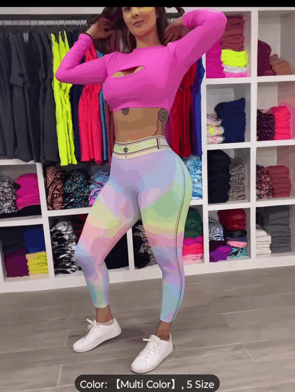 Rainbow colored leggings