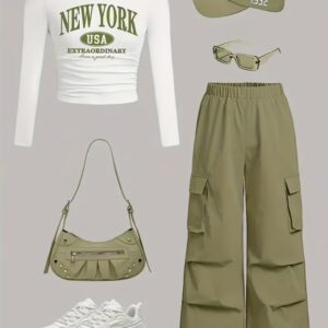 women's 5 PC set. Primary picture olive