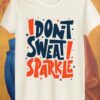 sparkle print t shirt
