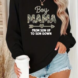 Boy mama print tshirt for women