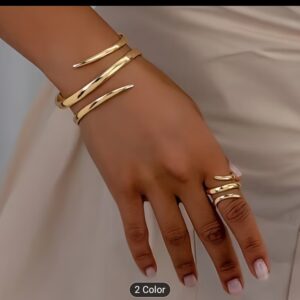 Two piece Ring, bracelet bangle set