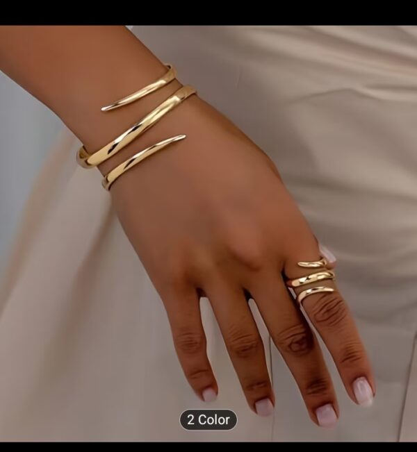 Two piece Ring, bracelet bangle set