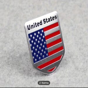 Metal adhesive American flag sticker