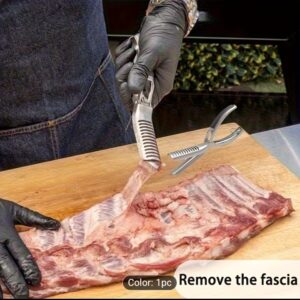 Stainless steel BBQ rib pealer