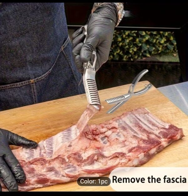 Stainless steel BBQ rib pealer