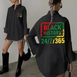 Unisex "Black History 24/7/365" Long Sleeve Shirt, African American Pride Apparel