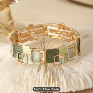 Jade Stone effect bracelet jewelry Olive Green Limited Edition