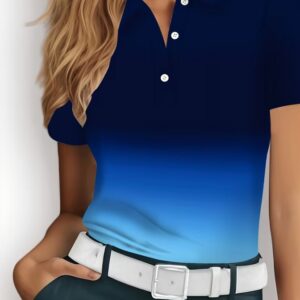 Deep blue ocean print top