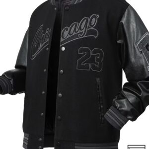 Chicago sport suede and faux leather jacket.
